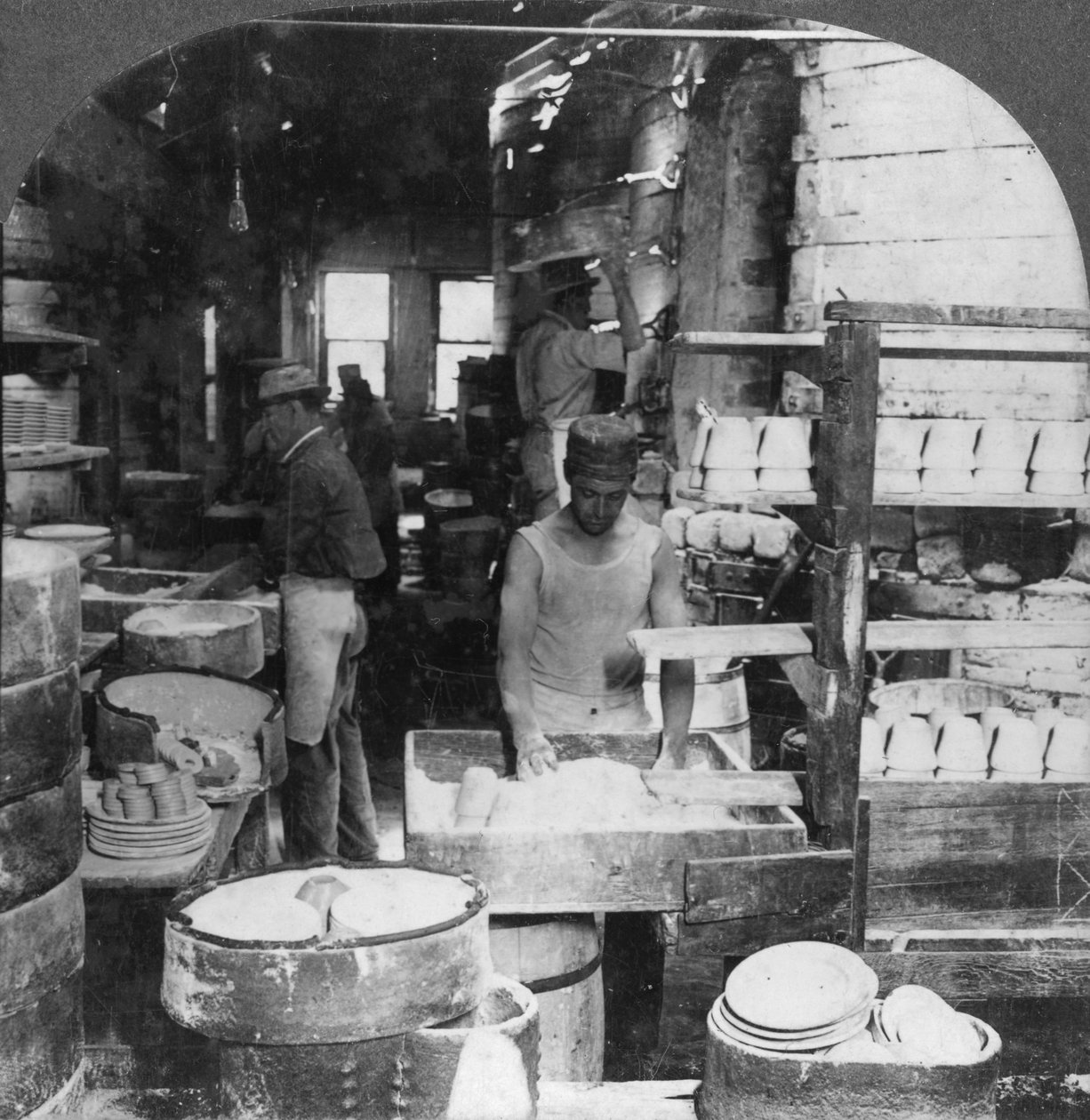 Firing Tableware in the Noted Pottery Centre, Trenton, New Jersey, USA, Early 20th Century by Keystone View Company