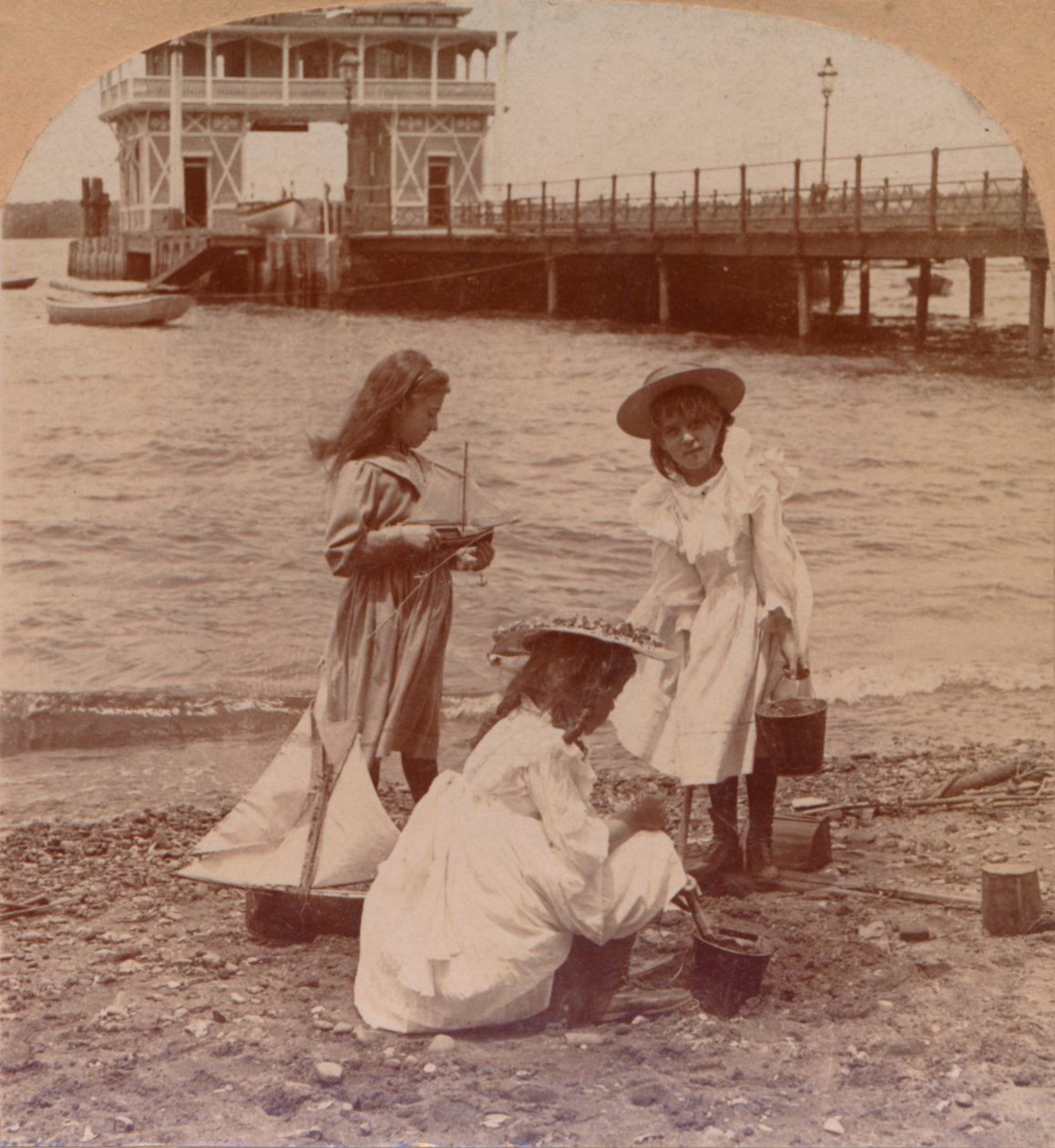 Playing on the Beach by Keystone View Company