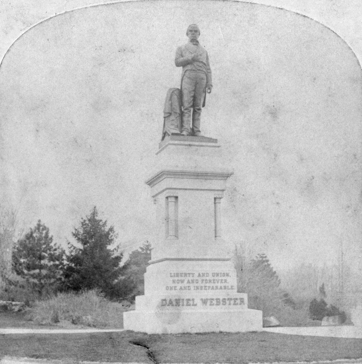 Statue of Daniel Webster, Central Park, New York, USA, late 19th or early 20th century by Kilburn Brothers