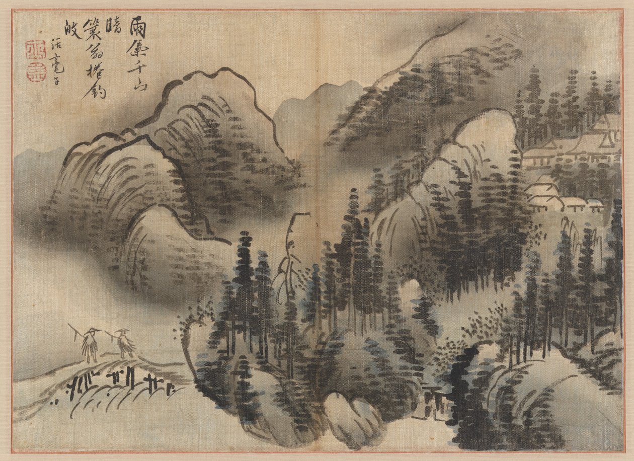 Rainy Landscape, late 18th century by Kim Sugyu