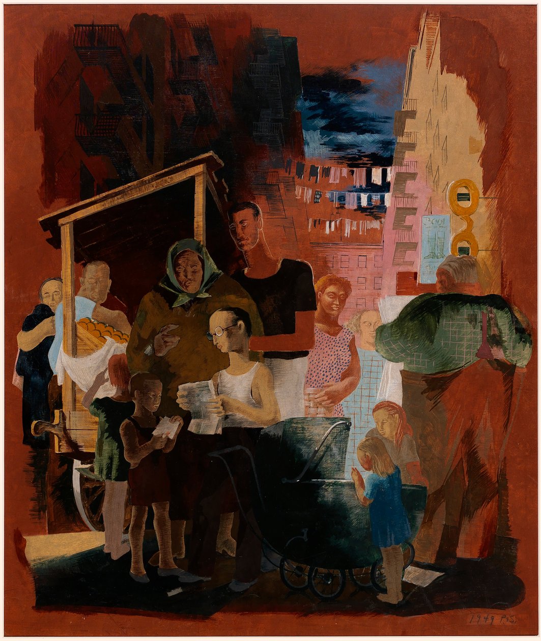 Scenes of New York--Lower East Side (mural study, Madison Square Postal Station, New York City) by Kindred McLeary