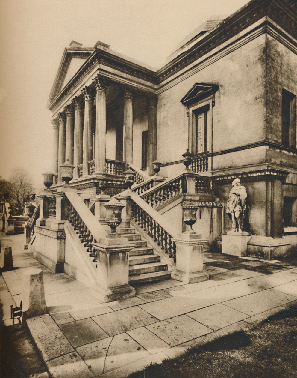 Porticoed Entrance to Chiswick House, An Eighteenth Century Survival by King