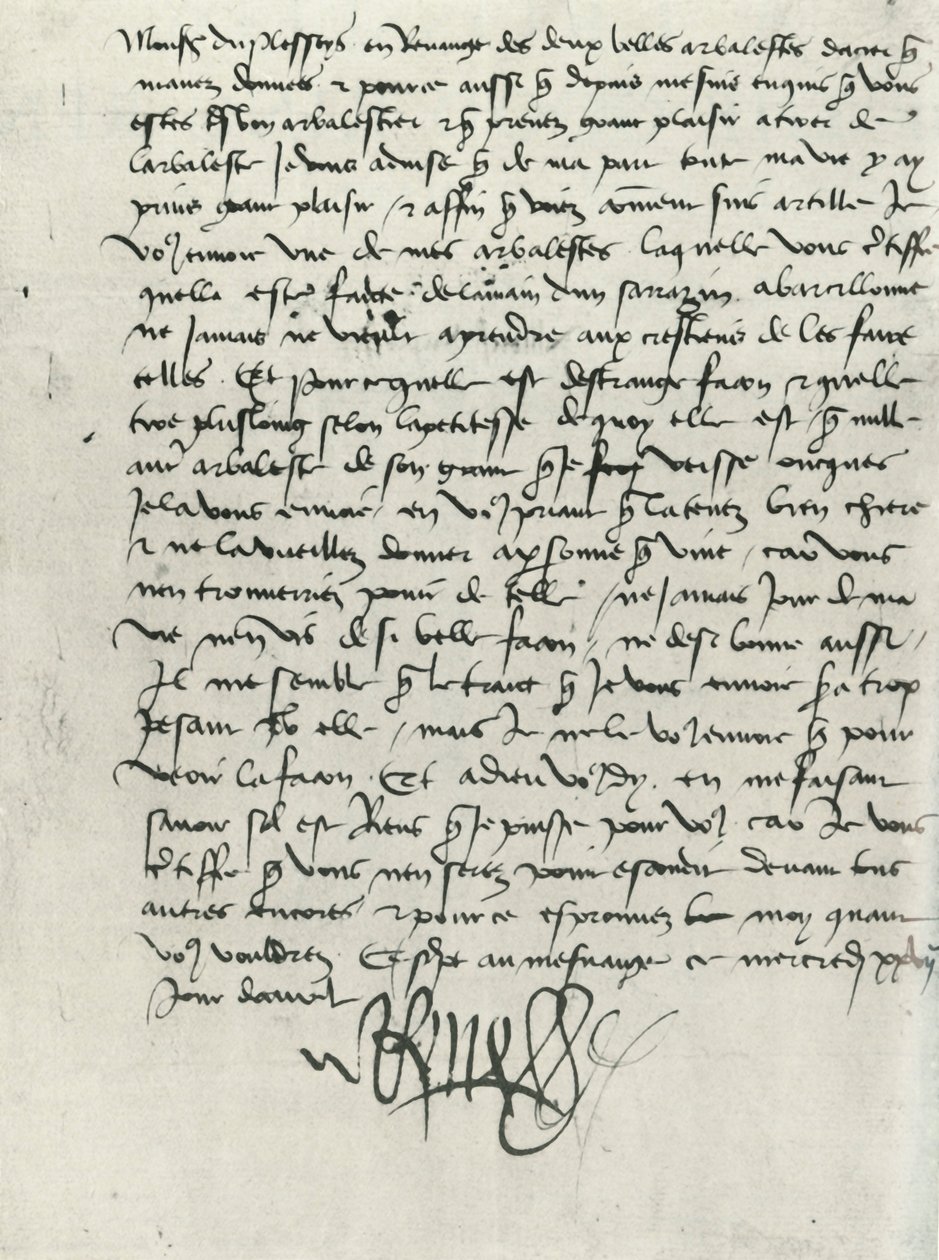 Letter from King René of Anjou, 15th Century, 1934 by King of Naples Rene of Anjou