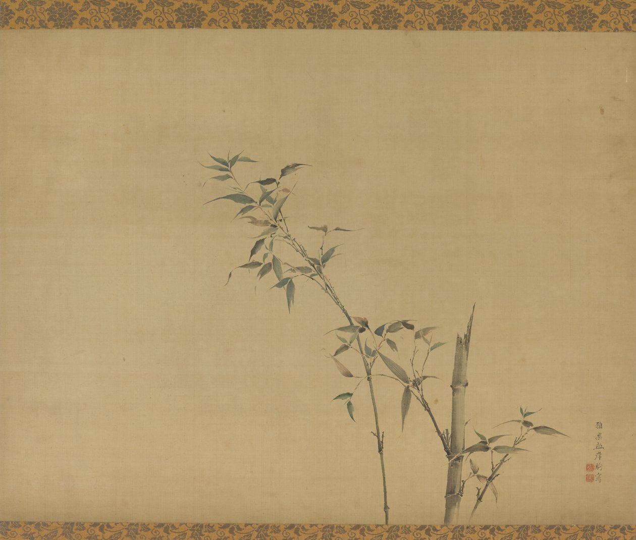 Bamboo stems with branches and foliage, Edo period, 19th century by Kishi Ganku