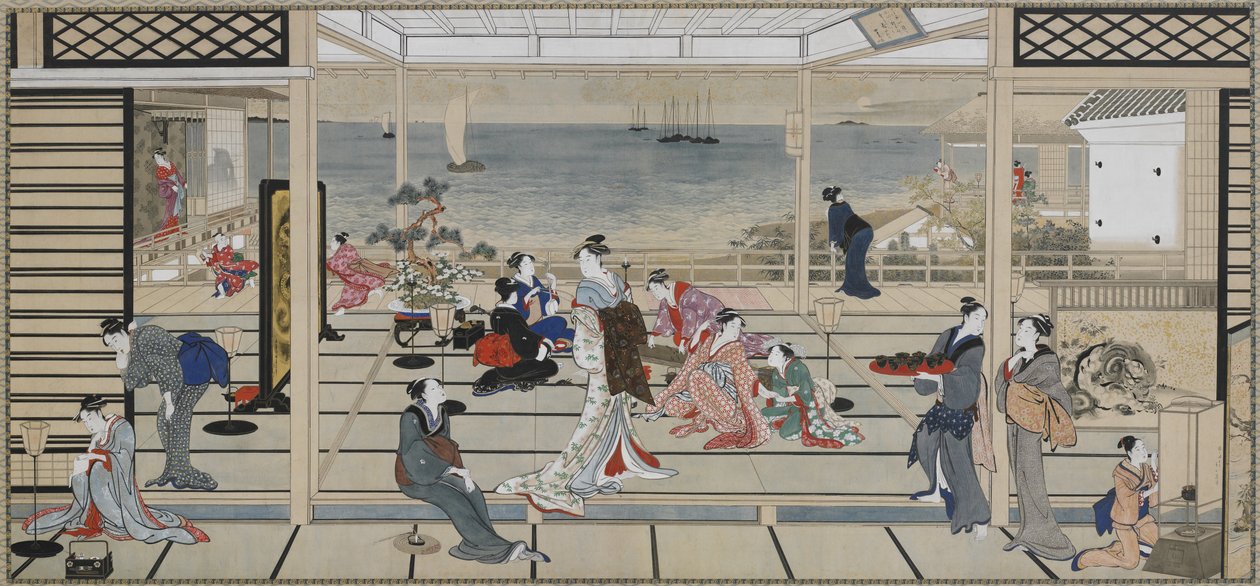 Moonlight Revelry at Dozo Sagami by Kitagawa Utamaro