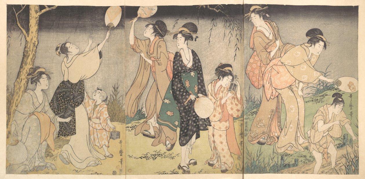 Catching Fireflies by Kitagawa Utamaro