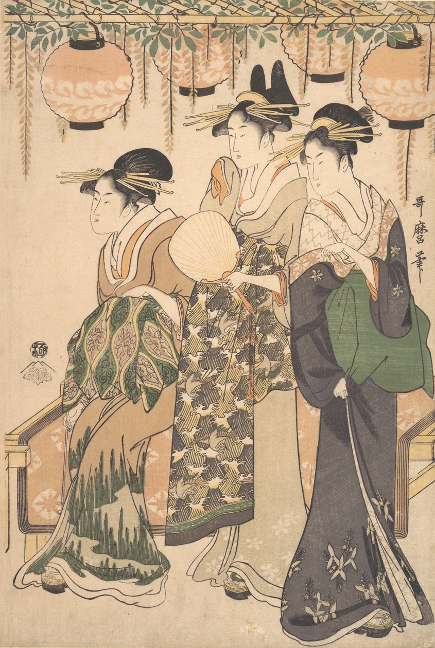 Courtesans Beneath a Wisteria Arbor, ca. 1795