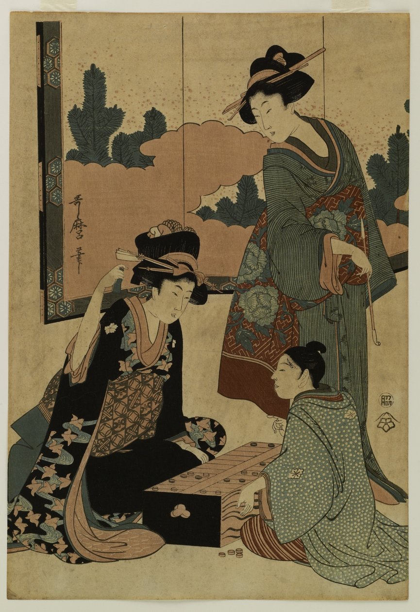 Courtesans Playing a Board Game by Kitagawa Utamaro