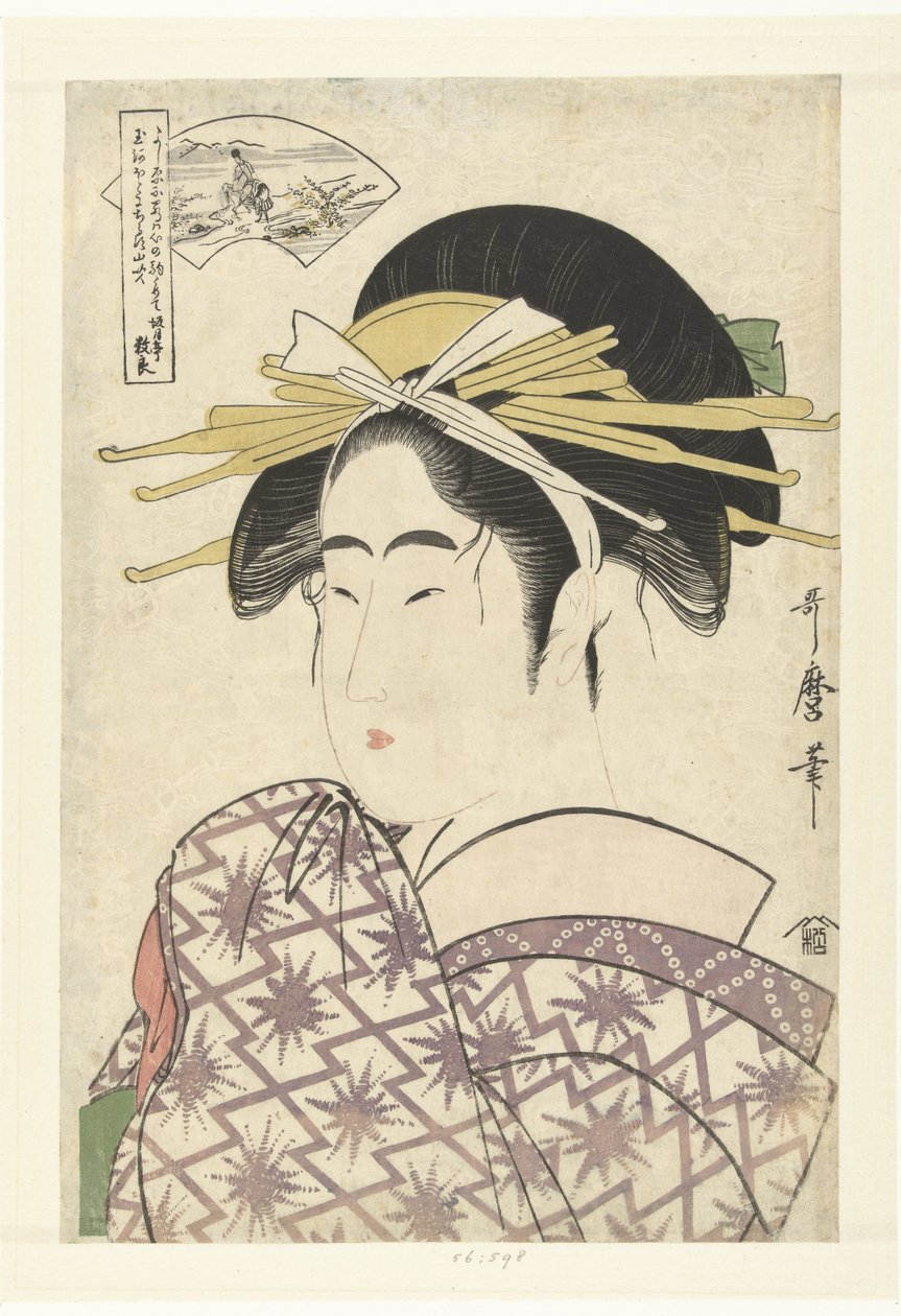 Courtesan and the Ide Tama River (The Six Tama Rivers) by Kitagawa Utamaro