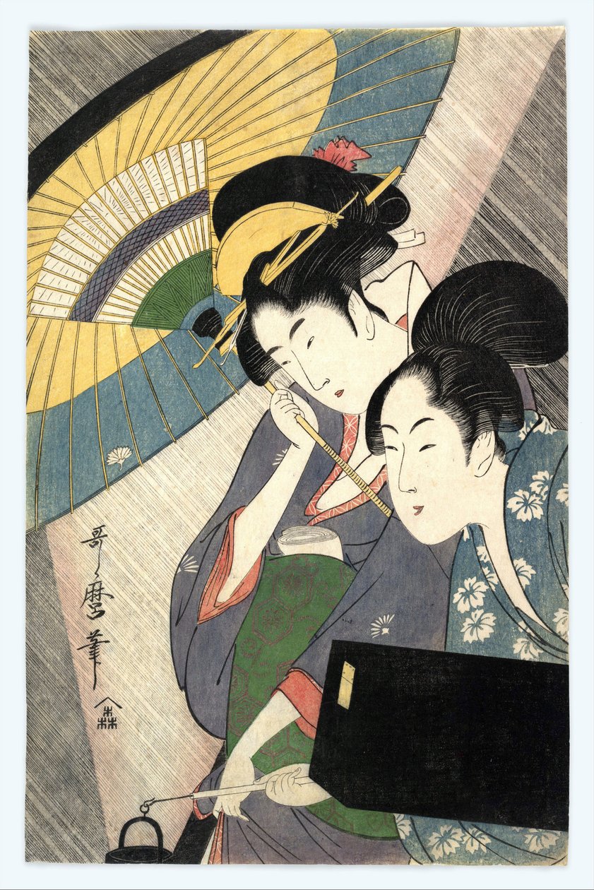 Two Women Under an Umbrella by Kitagawa Utamaro