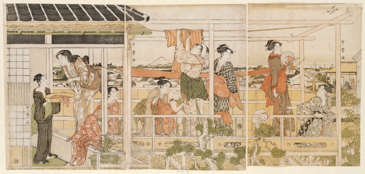 Drying Clothes by Kitagawa Utamaro
