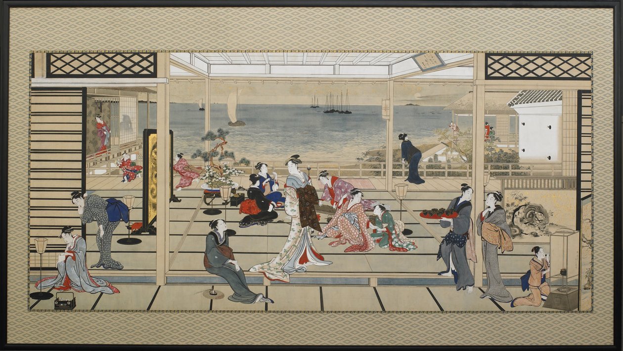 Moonlight Revelry at Dozo Sagami by Kitagawa Utamaro