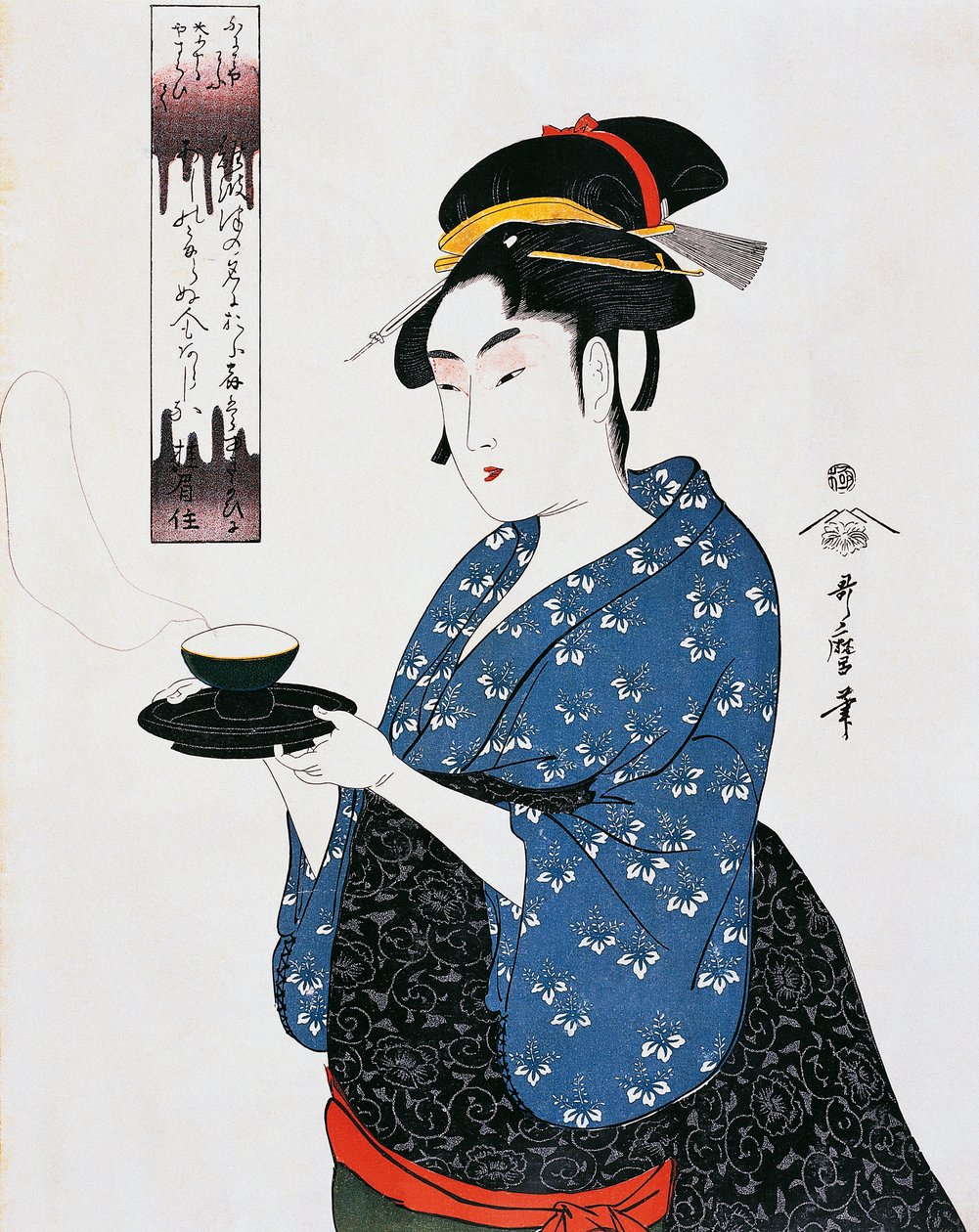 Tea time, Ukiyo-e woodcut, by Kitagawa Utamaro (1753-1806), Edo period (1603-1868), Japan by Kitagawa Utamaro