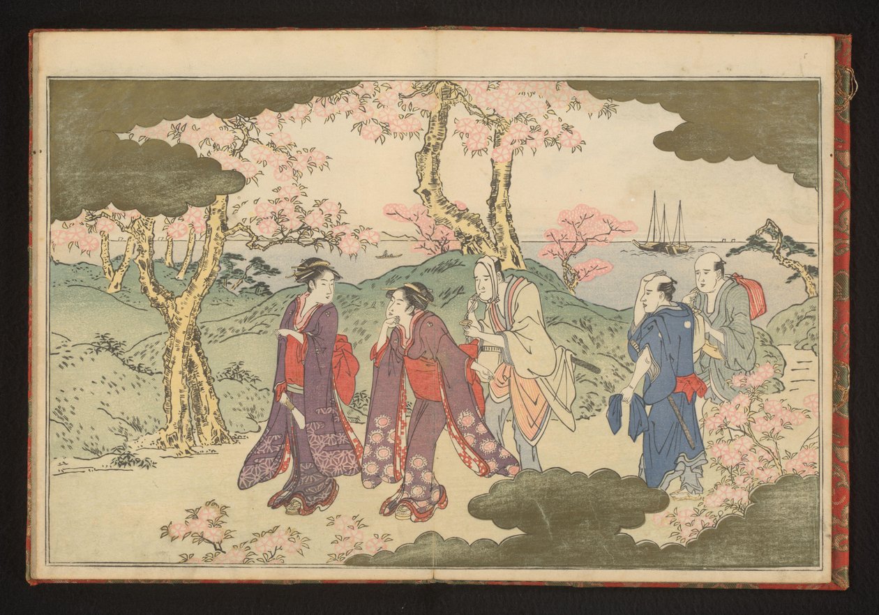 The Hills at Gotenyama, Edo, with a View of Edo Bay by Kitagawa Utamaro