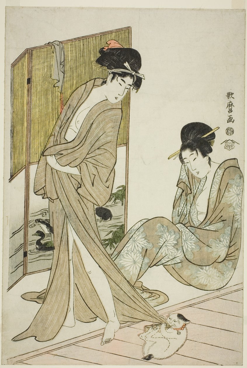 Two Young Women after a Bath by Kitagawa Utamaro