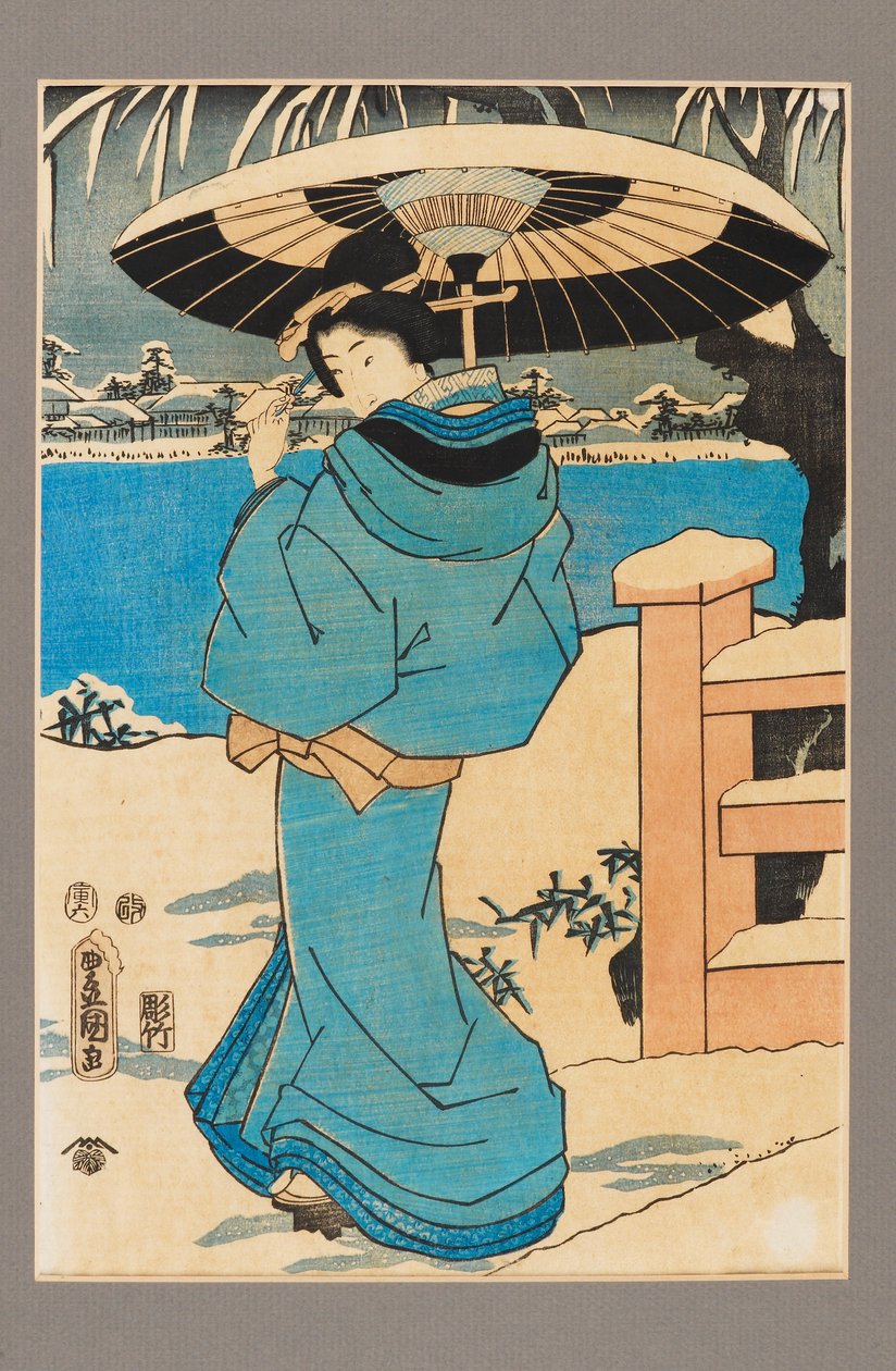 A Woman Holding a Comb, 19th Century by Kitagawa Utamaro