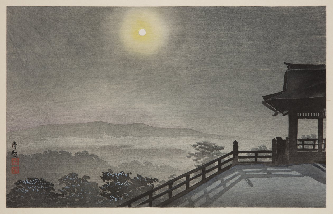 Cool Moon Evening at Kiyomizudo in the Eastern Capital by Kiyochika Kobayashi