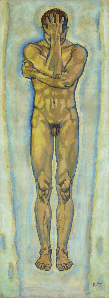 Male Nude Yellow and Blue, 1913 by Koloman Moser