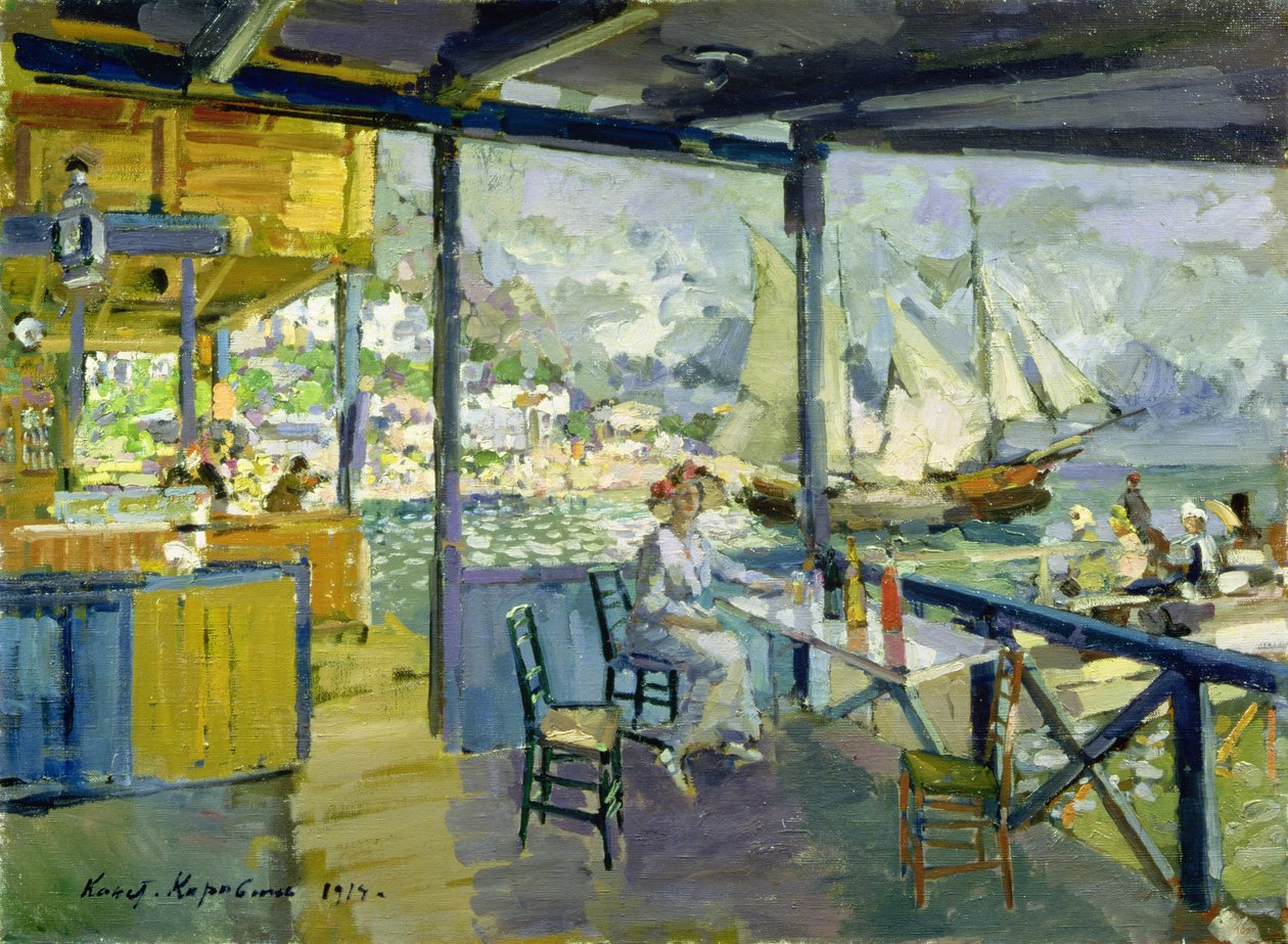 A Cafe in Gursuph by Konstantin Alekseevich Korovin