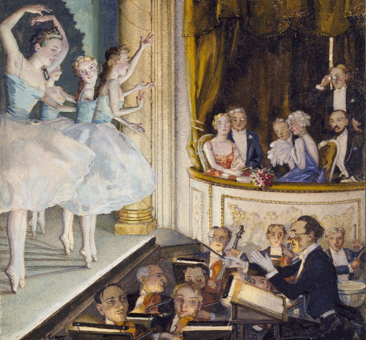 Russian ballet, 1930 by Konstantin Andreevic Somov