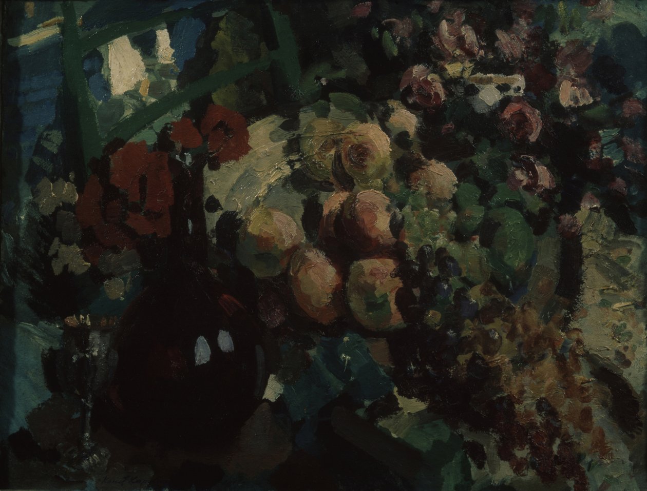 Still life. Vine and fruits, 1917 by Konstantin Alekseevich Korovin
