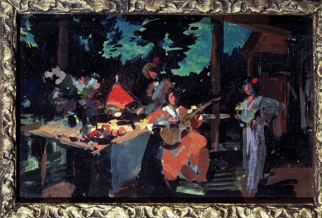 Terrace. Evening at the Country House by Konstantin Alekseevich Korovin