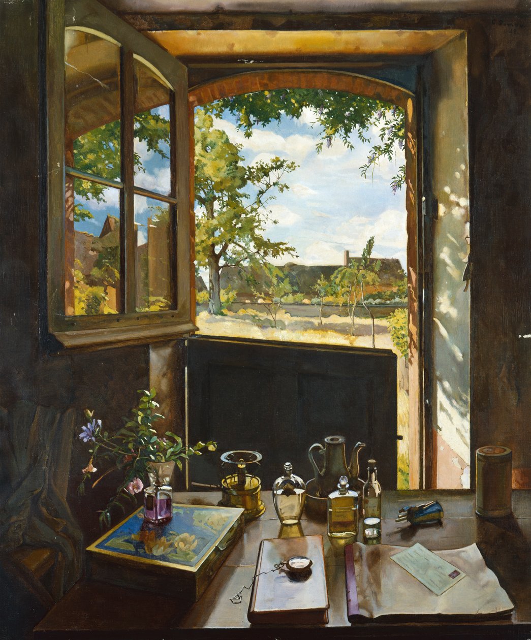 Open Door on a Garden by Konstantin Andreevic Somov
