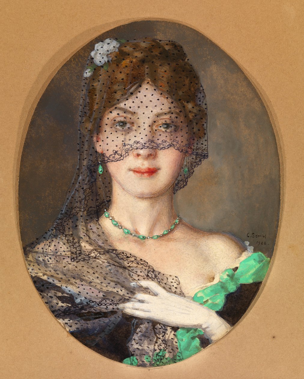 The Lady with the Veil (Manon Lescaut) by Konstantin Andreevic Somov