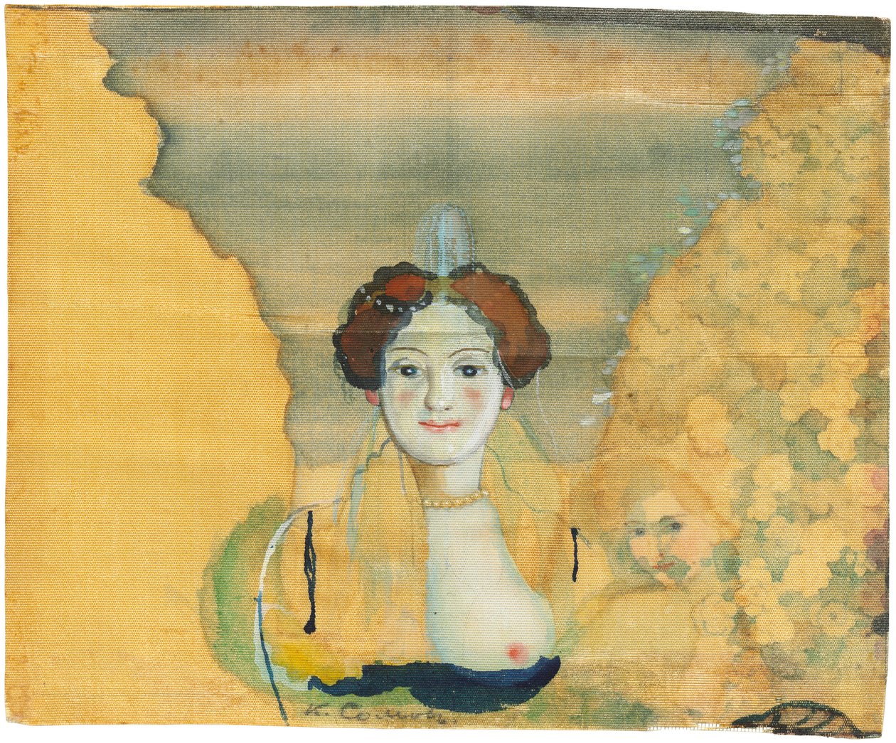 Young Lady with a Garden Beyond by Konstantin Andreyevich Somov
