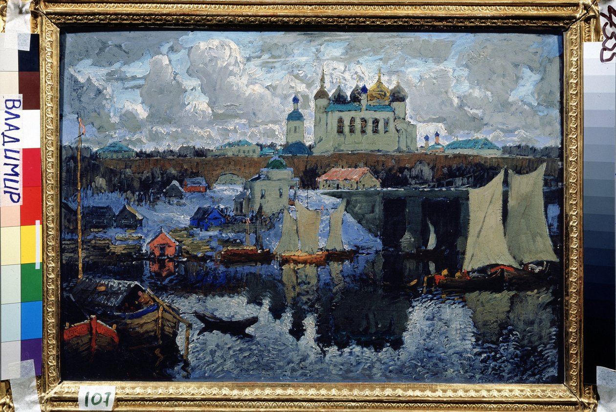 The Bridge at Novgorod by Konstantin Ivanovich Gorbatov