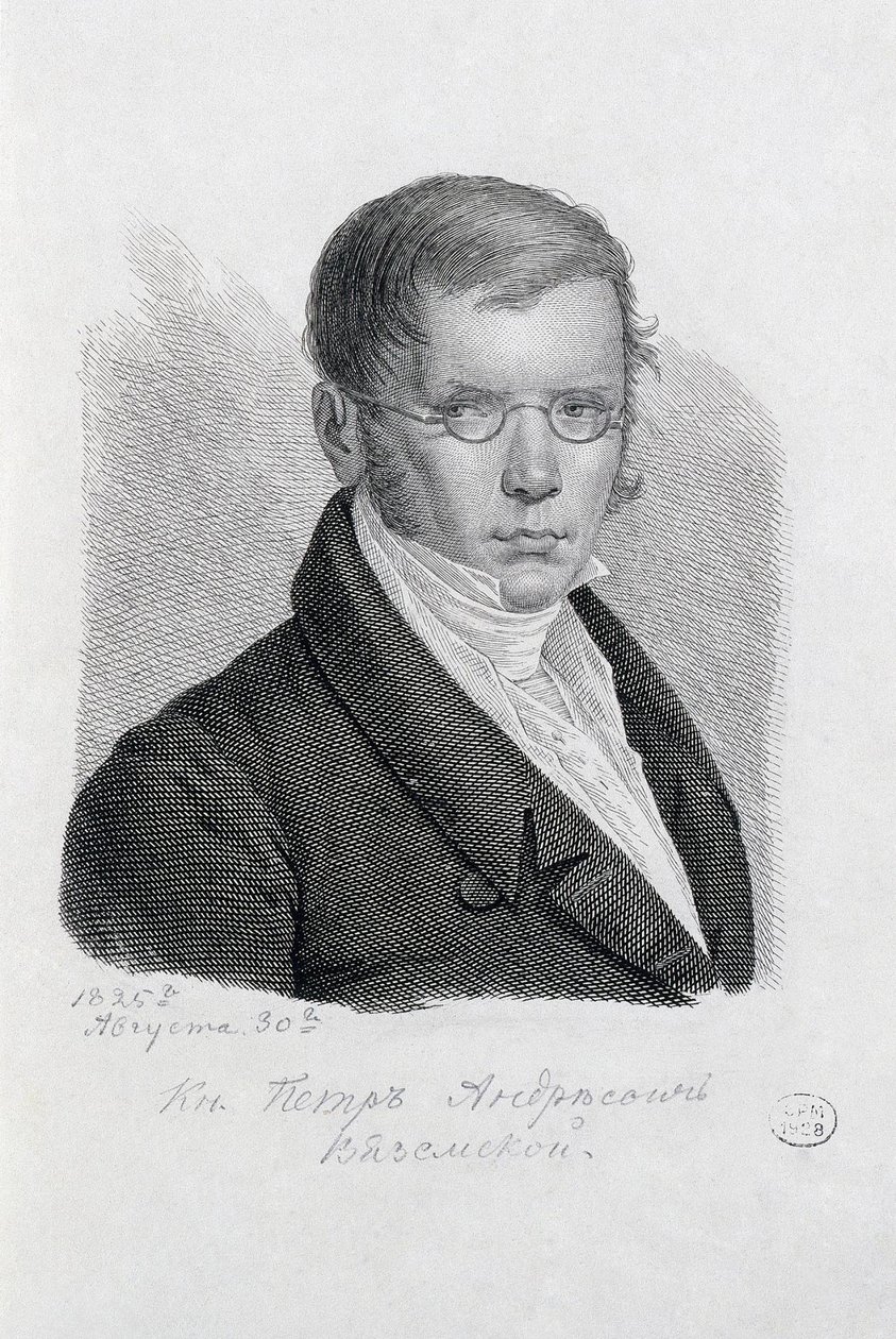 Portrait of the Poet Prince Pyotr Andreyevich Vyazemsky 1792-1878 by Konstantin Yakovlevich Afanasyev
