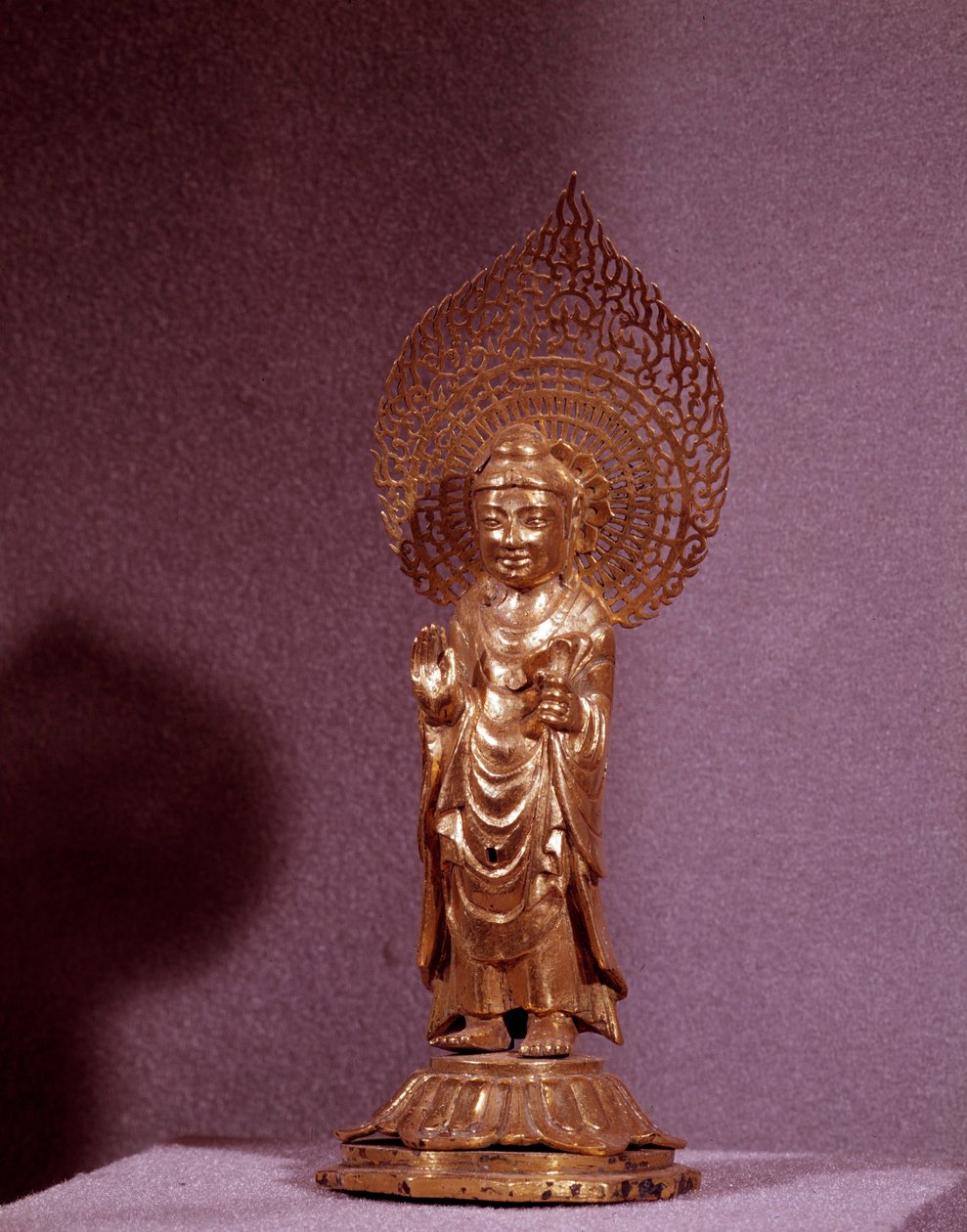 Representation of the Buddha Amitabha, gold statuette. Silla period. 7th-8th century. National Museum of Korea by Korean School