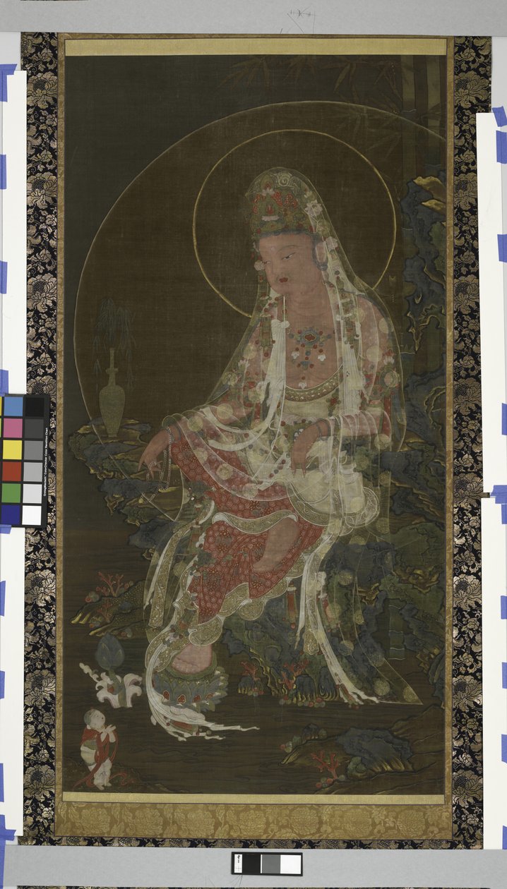 Willow-Branch Bodhisattva Avalokiteshvara (Kwanseum Posal) Seated in a Paradise Garden, Koryo Dynasty by Korean School