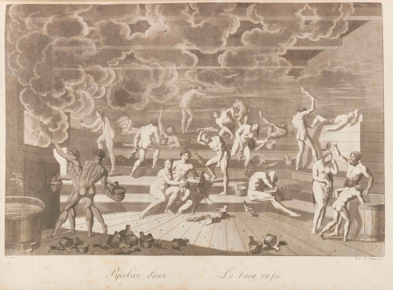 A Russian Bathhouse. Les peuples de la Russie ou description des moeurs by Charles de... by Korneev