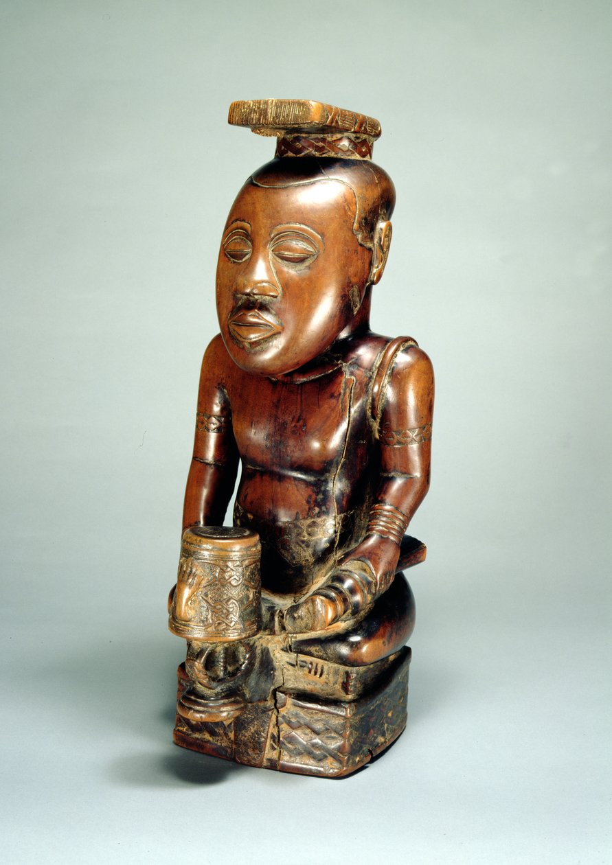 Ndop portrait of King Mishe miShyaan maMbul Kuba (Bushoong), Zaire by Kuba School Kuba School