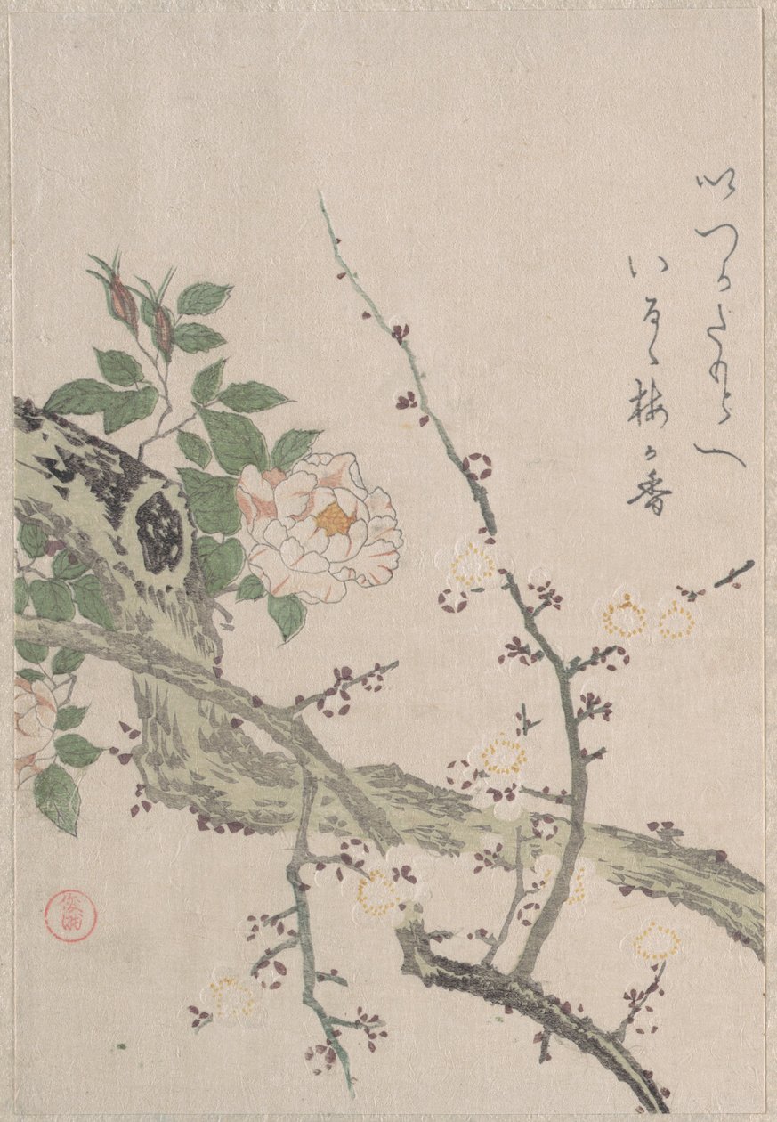 Roses and Plum Blossoms by Kubo Shunman