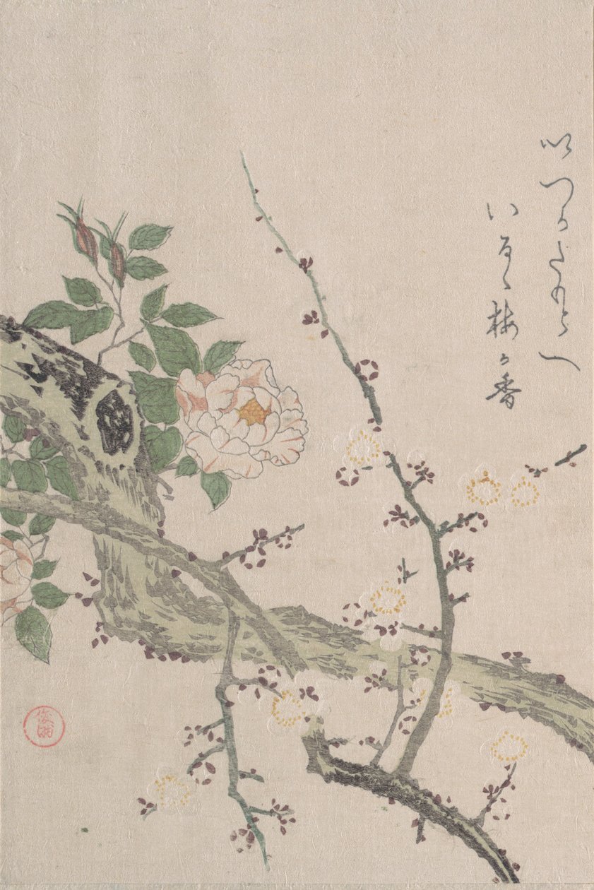 Roses and Plum Blossoms by Kubo Shunman