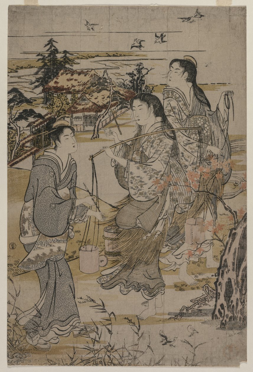 Women with Salt Pails, The Noda Tama River in Mutsu Province by Kubo Shunman