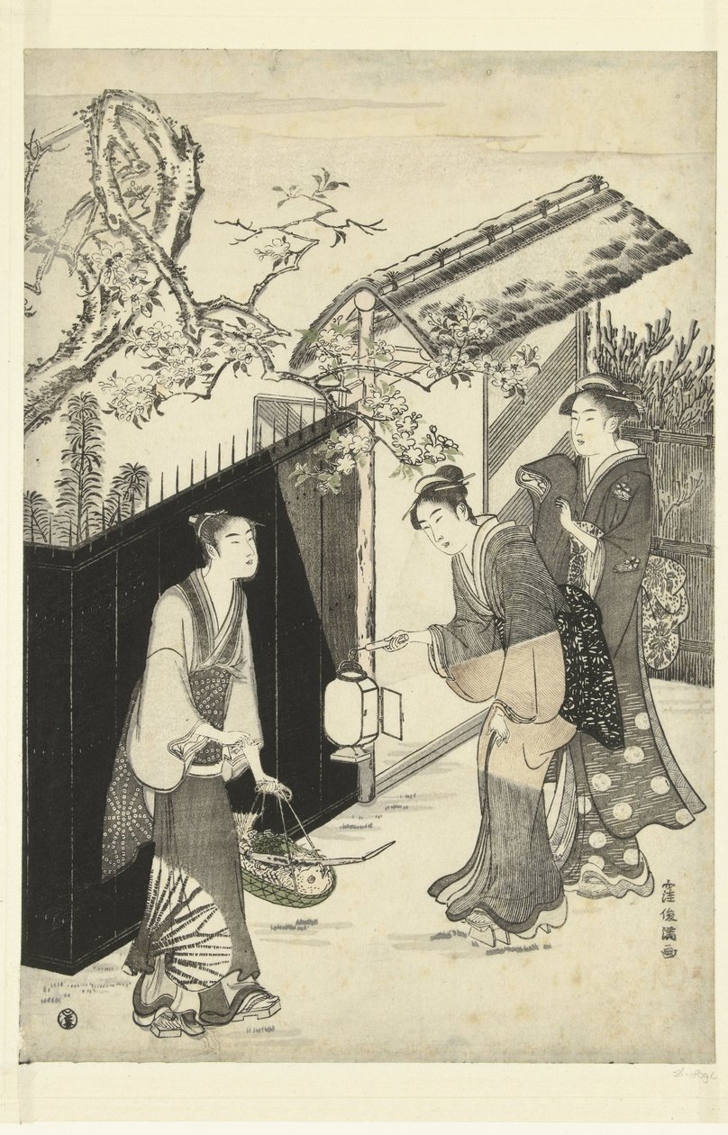 The House of the Kyoka Poet at Night by Kubota Shunman