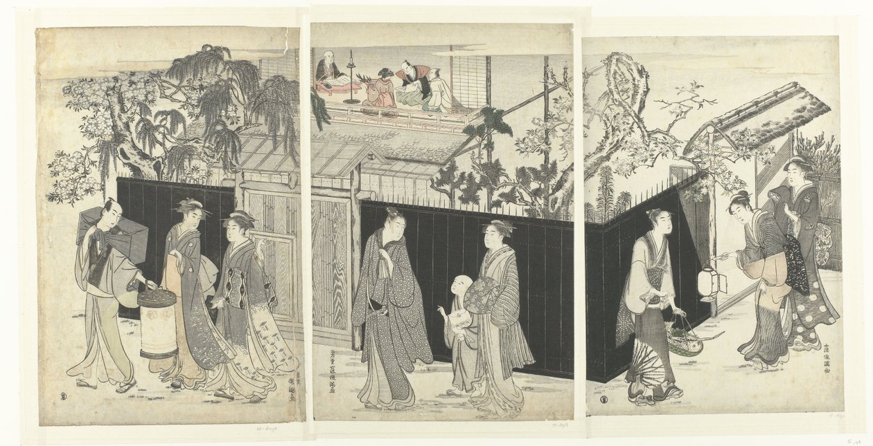 The House of the Kyoka Poet at Night by Kubota Shunman