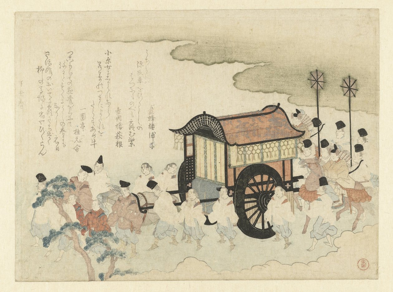 Courtiers on an Outing by Kubota Shunman