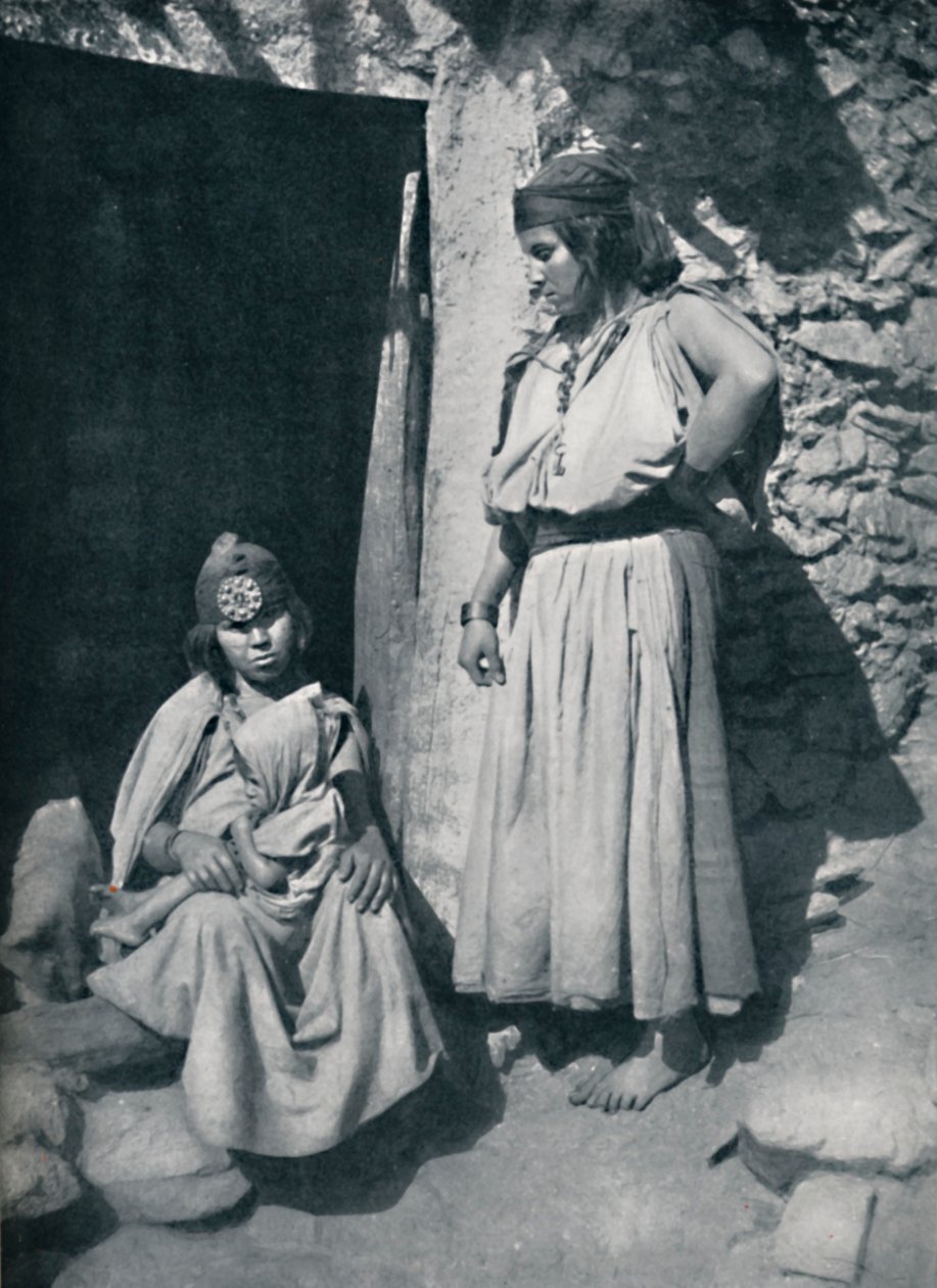 Kabyle Women at the Door of Their Dwelling Near the Mediterranean Coast ...