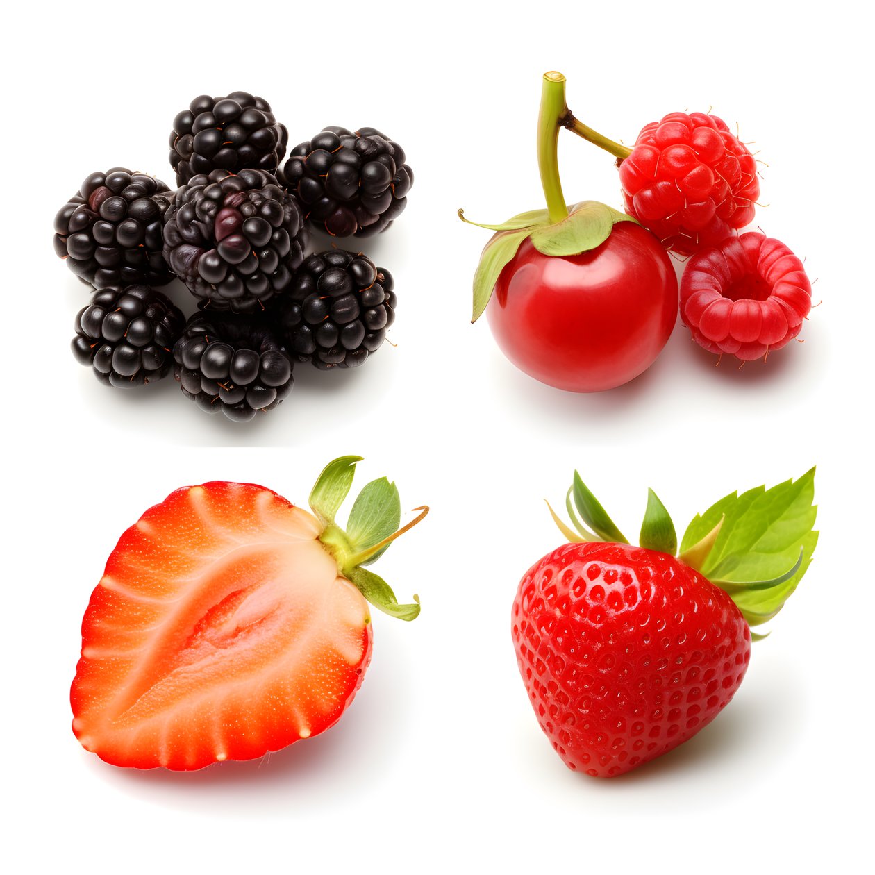 4 Fruits and Berries Isolated on White Background Set 2 by Kurt Heppke