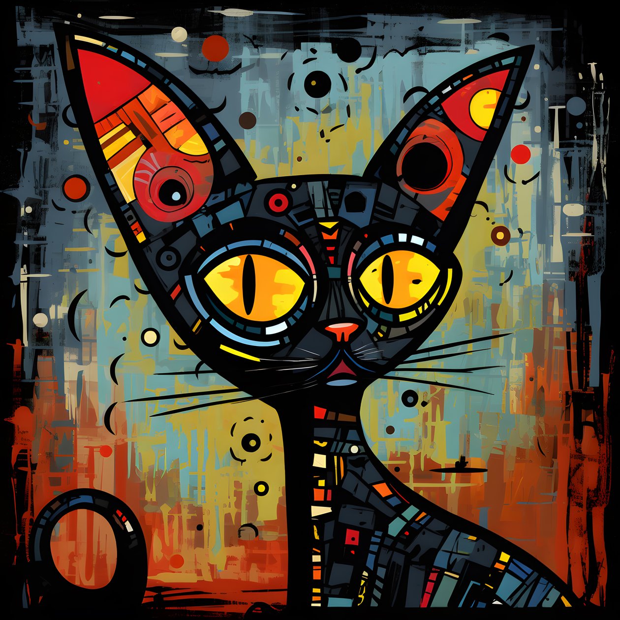 Cartoon Whimsical Sphinx Cat by Kurt Heppke