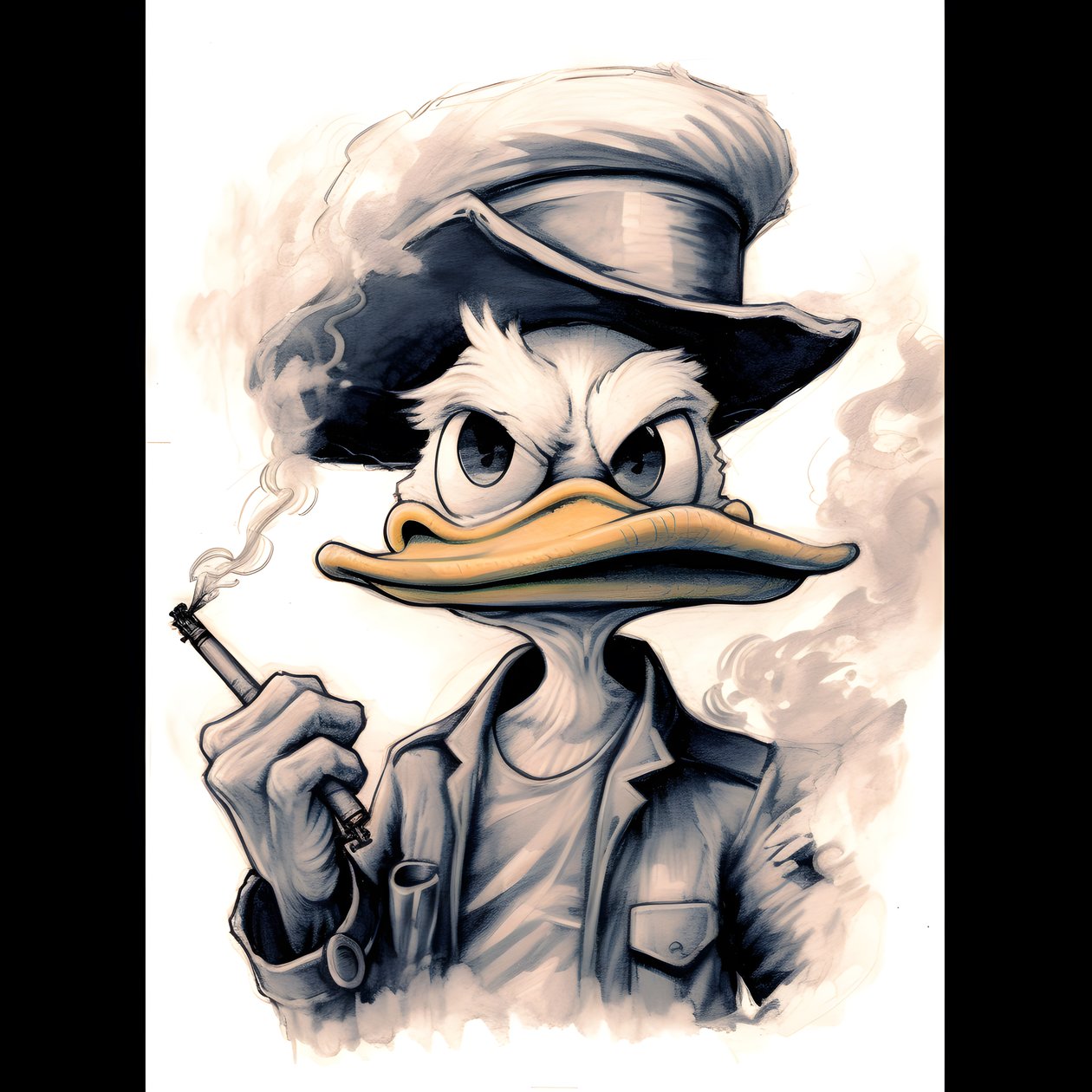 Scrooge McDuck Smoking a Big Marijuana Joint 2 by Kurt Heppke