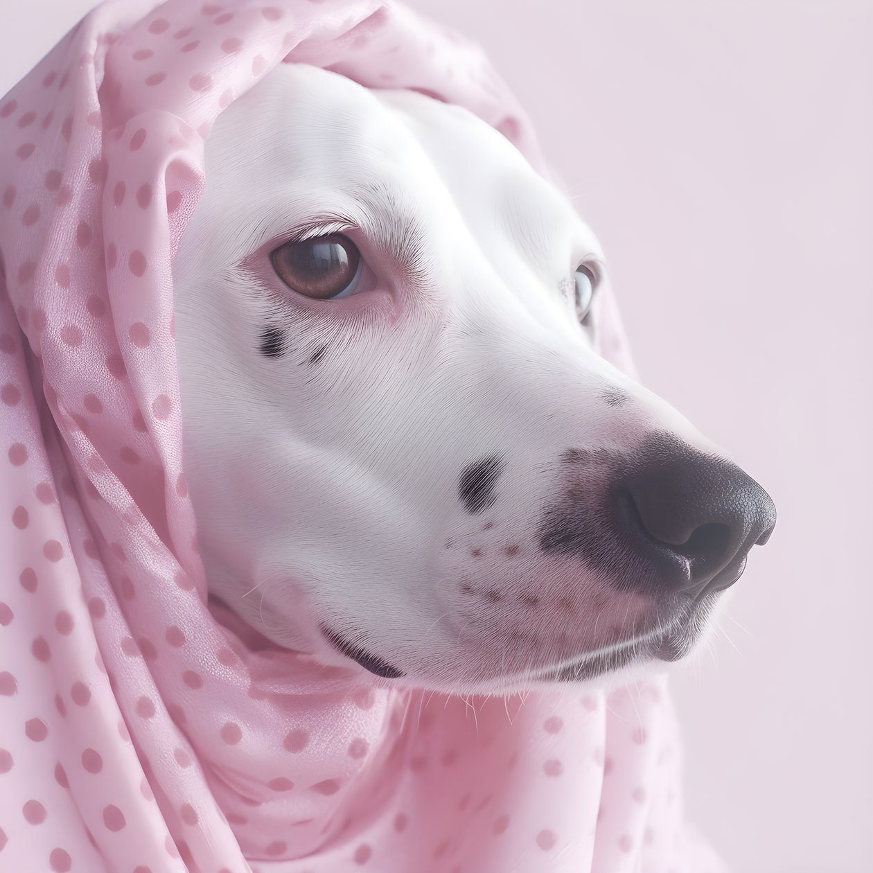Fascinating Close-up of Pig Pink on White Animal Dalmatian Spots in Moiré Pattern 4 by Kurt Heppke