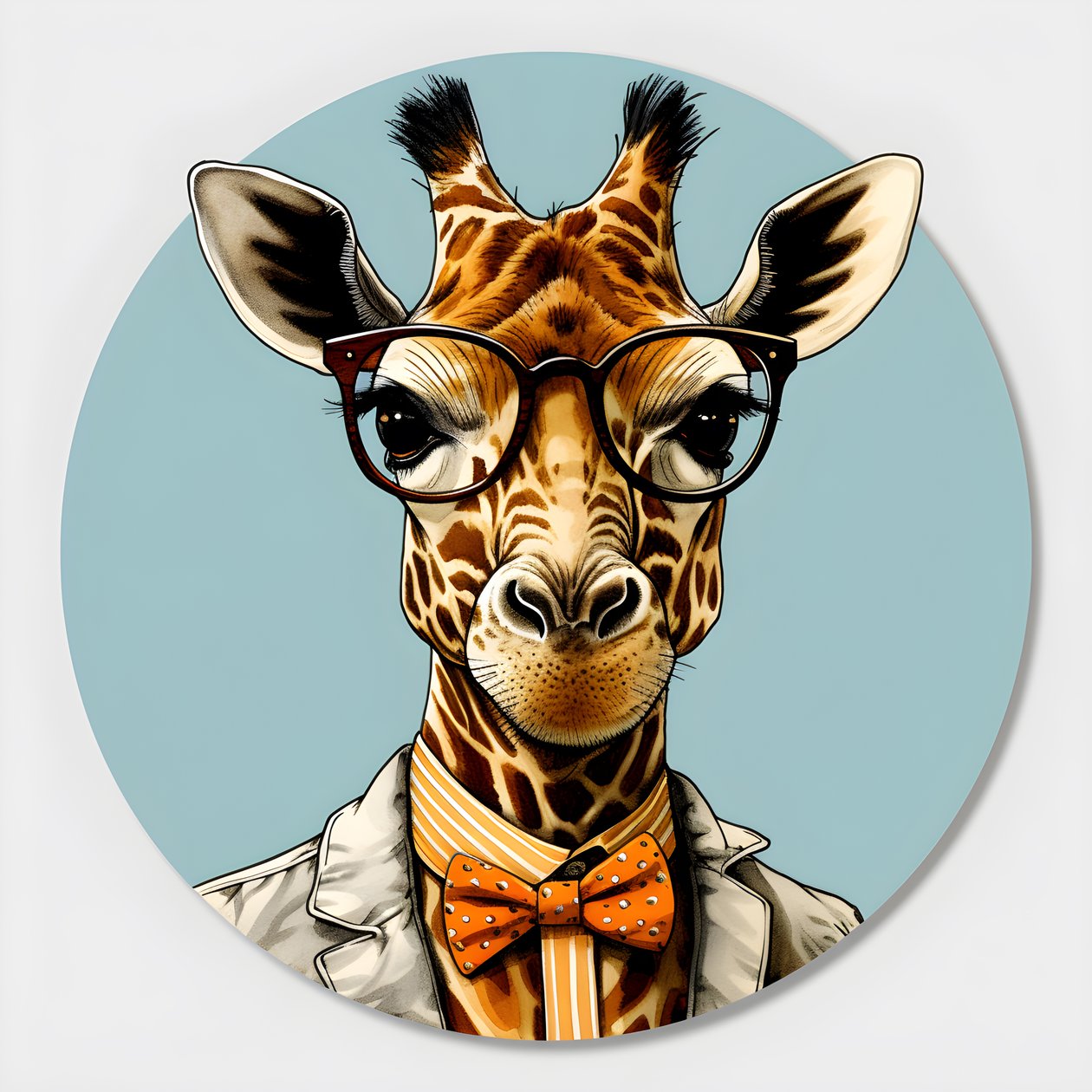 Giraffe with Glasses 3 by Kurt Heppke