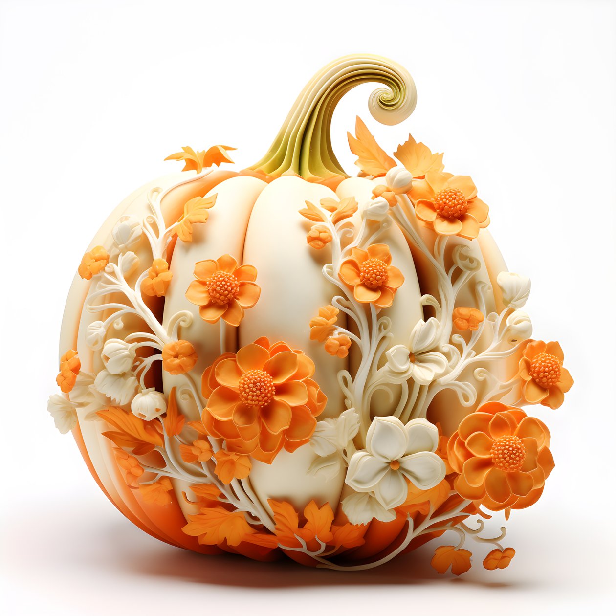 Pumpkin with Flowers Growing Out 3 by Kurt Heppke