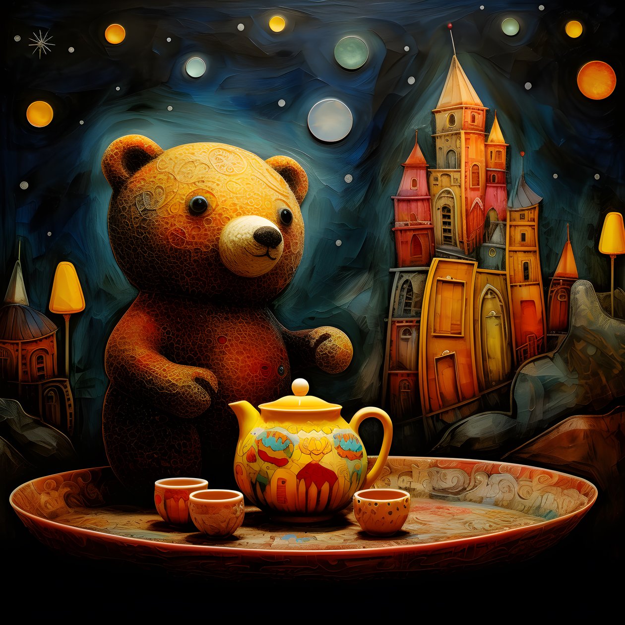 Teddy Bear and Honey Pot by Kurt Heppke