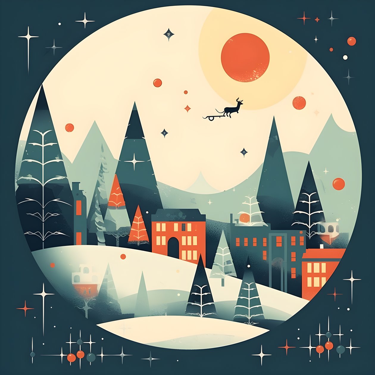 Christmas Postcard in 60s Style 2 by Kurt Heppke